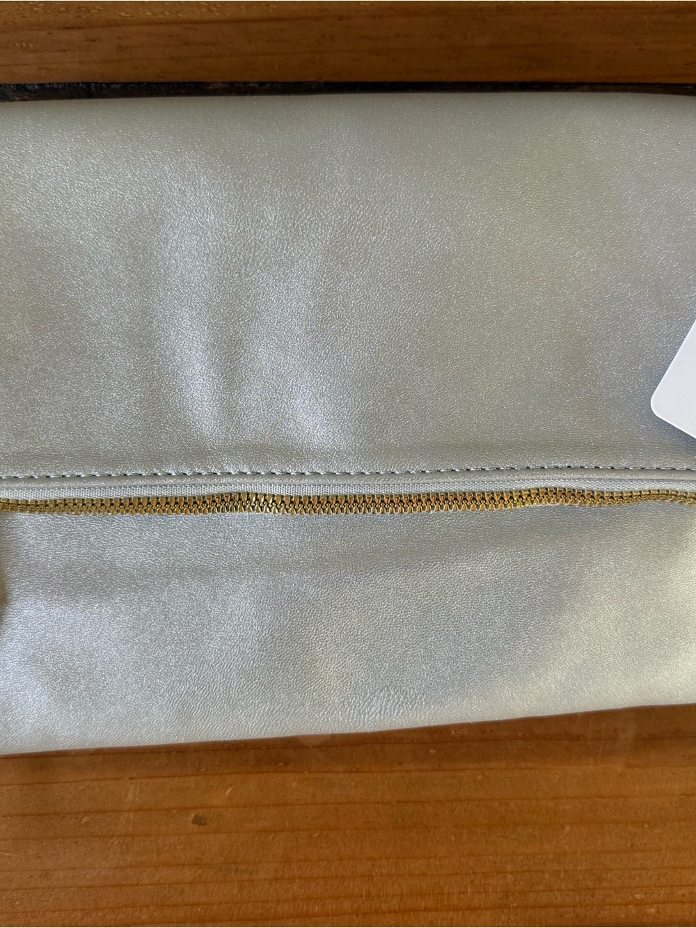 HOXIS Women’s Zipper Foldover Clutch Vegan Leather Crossbody bag w/ Chain Strap
